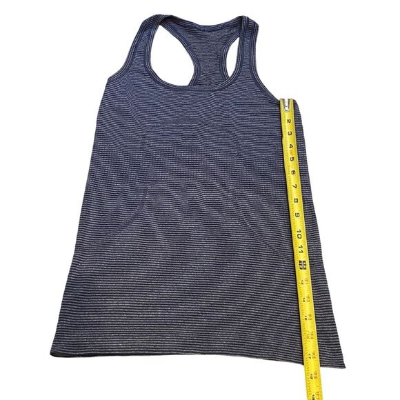 Lululemon Women’s‎ 4 Swiftly Tech Racerback Tank Top Heathered Deep Navy Stripe - Picture 6 of 7